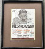 HEARNS, THOMAS "HITMAN"-JUAN ROLDAN ORIGINAL SIGNED POSTER (1987-JSA)