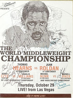 HEARNS, THOMAS "HITMAN"-JUAN ROLDAN ORIGINAL SIGNED POSTER (1987-JSA)