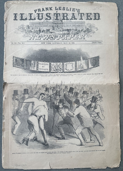HEENAN, JOHN-TOM SAYERS FRANK LESLIE'S ILLUSTRATED COMPLETE NEWSPAPER (1860)