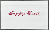 HIRSCH, ELROY "CRAZYLEGS" SIGNED INDEX CARD (JSA)