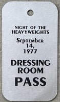 HOLMES, LARRY-FRED HOUPE & KEN NORTON-LORENZO ZANON DRESSING ROOM PASS (1977)
