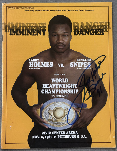HOLMES, LARRY-RENALDO SNIPES OFFICIAL PROGRAM (1981-SIGNED BY HOLMES)