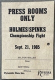HOLMES, LARRY-MICHAEL SPINKS I PRESS PASS (1985)