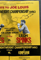 HOLMES, LARRY-LEON SPINKS SIGNED ON SITE POSTER (1981-SIGNED BY BOTH)