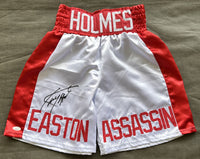 HOLMES, LARRY SIGNED BOXING TRUNKS (JSA)