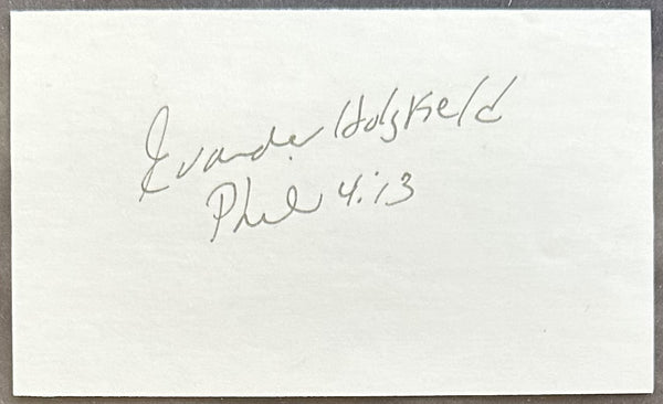 HOLYFIELD, EVANDER VINTAGE SIGNED INDEX CARD