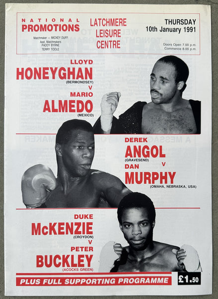 HONEYGHAN, LLOYD-MARIO ALMEDO OFFICIAL PROGRAM (1991)