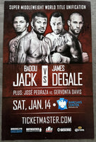 DAVIS, GERVONTA-JOSE PEDRAZA & BADOU JACK-JAMES DEGALE SIGNED ON SITE POSTER (2017-SIGNED BY ALL 4)