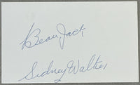 JACK, BEAU SIGNED & INSCRIBED INDEX CARD