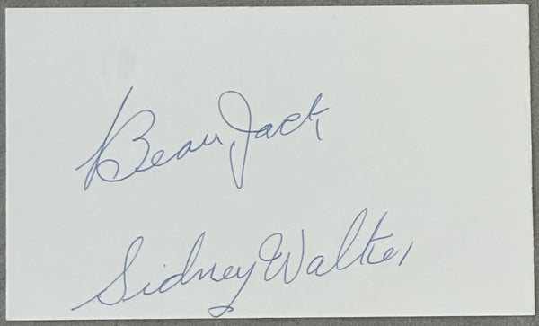 JACK, BEAU SIGNED & INSCRIBED INDEX CARD