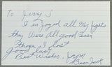 JACK, BEAU SIGNED & INSCRIBED INDEX CARD