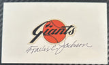 JACKSON, TRAVIS SIGNED INDEX CARD (JSA)