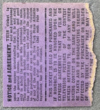 JACKSON, TOMMY "HURRICANE"-CHARLEY NORKUS ON SITE TICKET STUB (1954)