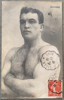 JEFFRIES, JAMES J. REAL PHOTO POSTCARD (1910)