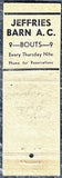 JEFFRIES, JAMES BARN ORIGINAL MATCHBOOK