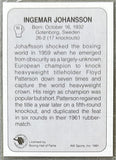 JOHANSSON, INGEMAR SIGNED 1991 AW BOXING HALL OF FAME BOXING CARD