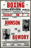 CLAY, CASSIUS-JIM ROBINSON & HAROLD JOHNSON-JESSE BOWDRY ORIGINAL ON SITE POSTER (1961)