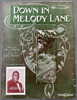 JOHNSON, JACK "DOWN IN MELODY LANE" RARE SHEET MUSIC (1911)