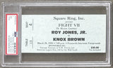 JONES, JR., ROY-KNOX BROWN FULL TICKET (1990-JONES, JR. 7TH PRO FIGHT-PSA/DNA NM 7)