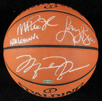JORDAN, MICHAEL & LARRY BIRD & MAGIC JOHNSON SIGNED BASKETBALL (PSA/DNA)