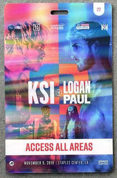KSI-LOGAN PAUL II ON SITE ACCESS ALL AREAS CREDENTIAL (2019)