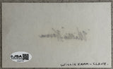 KAMM, WILLIE SIGNED INDEX CARD (JSA)