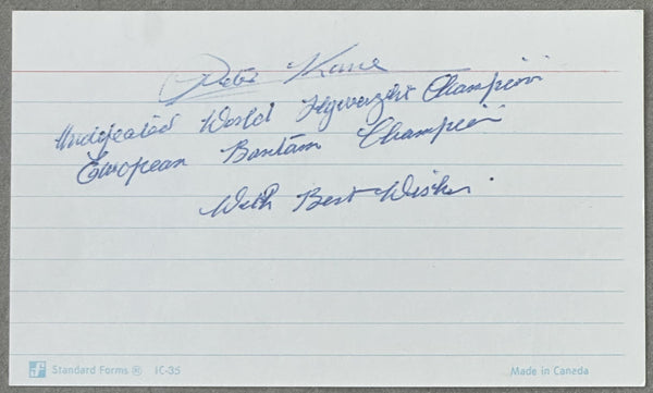 KANE, PETER SIGNED INDEX CARD