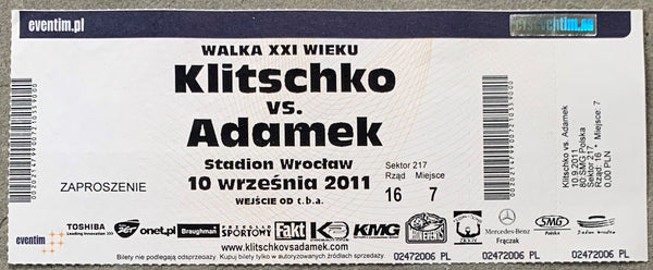 KLITSCHKO, VITALI &TOMASZ ADAMEK ON SITE FULL TICKET (2011)
