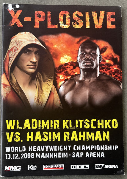 KLITSCHKO, WLADIMIR-HASIM RAHMAN OFFICIAL PROGRAM (2008)