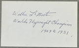 LAMORTE, WILLIE SIGNED INDEX CARD