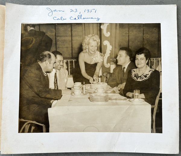 LAMOTTA, JAKE & VIKKI ORIGINAL TYPE 1 RESTAURANT PHOTO (1951-WITH CAB CALLOWAY)