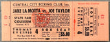 LAMOTTA, JAKE-JOE TAYLOR RARE ON SITE FULL TICKET (1950)