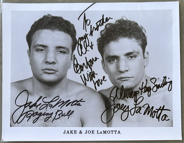 LAMOTTA, JAKE & JOEY LAMOTTA SIGNED PHOTO INSCRIBED TO BROTHER (VIKKI LAMOTTA COLLECTION)