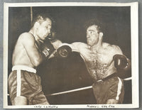 LAMOTTA, JAKE-MARCEL CERDAN ORIGINAL TYPE 1 WIRE PHOTO (1949-LAMOTTA WINS TITLE)
