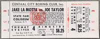 LAMOTTA, JAKE-JOE TAYLOR RARE ON SITE FULL TICKET (1950)