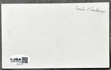 LANDRY, TOM SIGNED INDEX CARD (JSA)