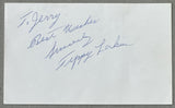 LARKIN, TIPPY SIGNED INDEX CARD