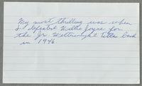 LARKIN, TIPPY SIGNED INDEX CARD