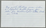 LARKIN, TIPPY SIGNED INDEX CARD