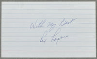 LAYNE, REX SIGNED INDEX CARD