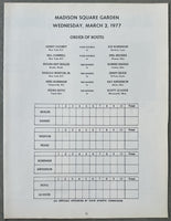 COONEY, GERRY-JOE ROBERSON & SCOTT LEDOUX-PEDRO SOTO OFFICIAL PROGRAM (1977)
