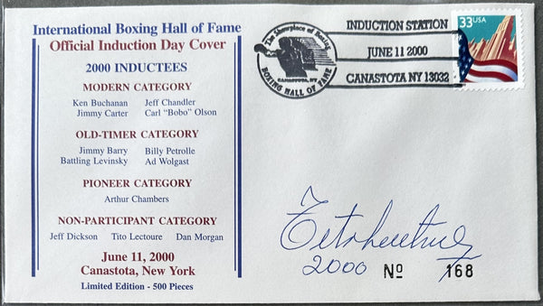 LECTOURE, TITO SIGNED BOXING HALL OF FAME FIRST DAY ENVELOPE (2000)