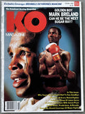 LEONARD, SUGAR RAY & MARK BRELAND SIGNED KO MAGAZINE (1984-JSA)