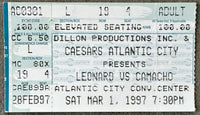LEONARD, SUGAR RAY-HECTOR "MACHO" CAMACHO ON SITE STUBLESS TICKET (1997)