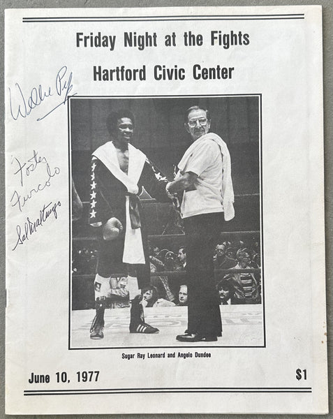 LEONARD, SUGAR RAY-VINNIE DEBARROS & MARVIN HAGLER-ROY JONES OFFICIAL PROGRAM (1977)