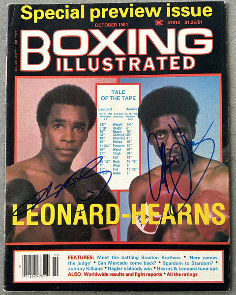 LEONARD, SUGAR RAY-THOMAS HEARNS I SIGNED BOXING ILLUSTRATED MAGAZINE (1981-JSA)