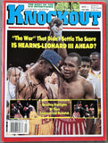 LEONARD, SUGAR RAY & THOMAS HEARNS SIGNED KNOCKOUT MAGAZINE (1989-JSA)