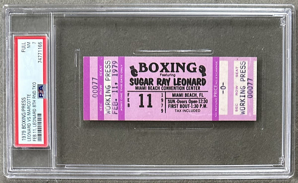 LEONARD, SUGAR RAY-FERNAND MARCOTTE FULL TICKET (1979-PSA/DNA NM 7)