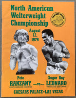 LEONARD, SUGAR RAY-PETE RANZANY OFFICIAL PROGRAM (1979)