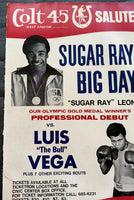 LEONARD, SUGAR RAY-LUIS VEGA ON SITE POSTER (1977-LEONARD'S PRO DEBUT)